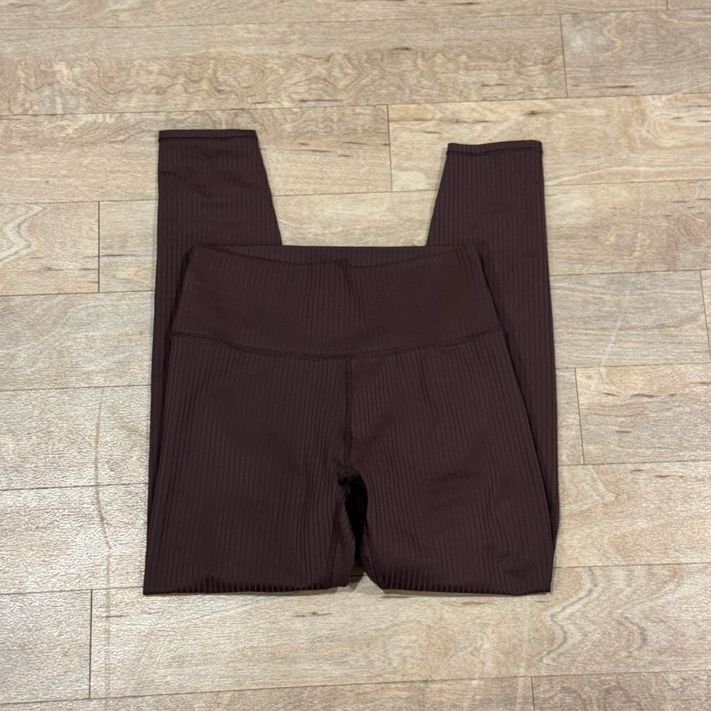 Vuori Inversion Rib Leggings Java Brown Size Small - image 2